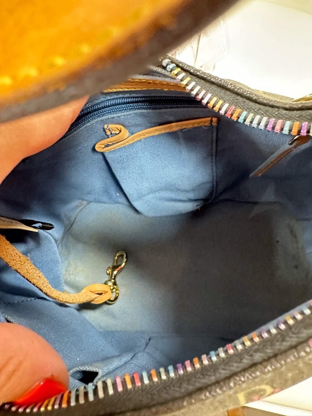 Dooney & Bourke Black Multicolor DB Logo Hobo Shoulder Bag - Picture 8 of 9
